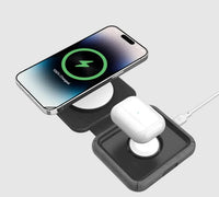 شاحن لاسلكي موماكس كيو ماج جو 2 في 1 بقدرة شحن 20 واط | Momax Q.Mag Go 20W 2-in-1 Wireless Charger with MagSafe