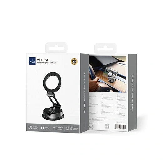حامل هاتف ويوو CH055 مغناطيسي قابل للطي للسيارة بدوران 360° | WiWU Foldable Magnetic Car Mount CH055 360 Rotation