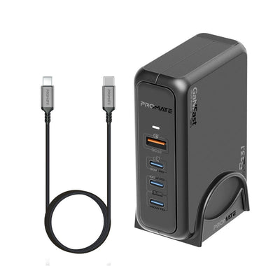 Promate GaNPort-140W 140W GaNFast charging station with three USB-C and one USB-A port - main view
