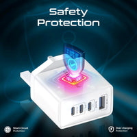 Promate GaNPort4-67PD White wall charger plugged into a socket