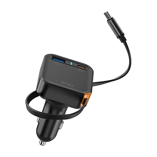 WiWU Wi-CC033 Helix 65W Triple Port Car Charger | شاحن سيارة WiWU Wi-CC033 Helix 65W ثلاثي المنافذ
