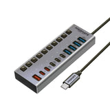 هَب 10 في 1 بسبعة منافذ بيانات | Promate GegaHub-5G 10-in-1 High Speed 5Gbps Data &amp; Charging Hub