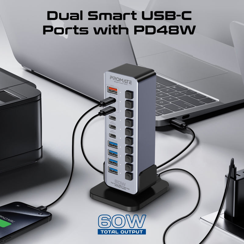 Promate GegaTower-60W تصميم برج عمودي موفر لمساحة المكتب