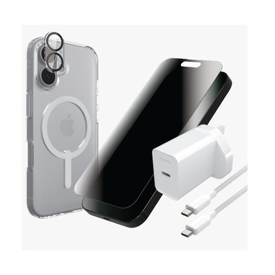 حزمة زاج 5 في 1 لآيفون 16 | Zagg 5 in 1 Bundle For iPhone 16 MagSafe Case Privacy Screen