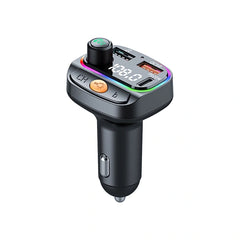 WiWU Wi-QC031 Bluetooth 5.3 Car FM Transmitter with RGB Lights & 38W Fast Charging | شاحن سيارة بلوتوث 5.3 مع إضاءة RGB وشحن سريع 38 واط