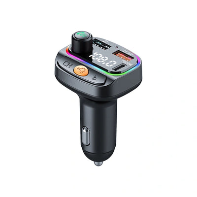 WiWU Wi-QC031 Bluetooth 5.3 Car FM Transmitter with RGB Lights & 38W Fast Charging | شاحن سيارة بلوتوث 5.3 مع إضاءة RGB وشحن سريع 38 واط