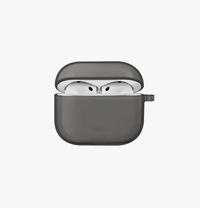 UNIQ Glase clear AirPods 4 case Smoke Gray