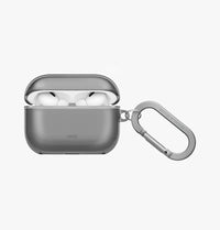 UNIQ Glase clear shockproof case for AirPods Pro 3 Smoke - aluminium carabiner