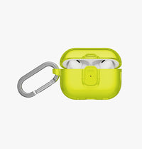 UNIQ Glase Pro clear case for AirPods Pro 3 Light Lime - aluminium carabiner