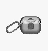 UNIQ Glase Pro clear case for AirPods Pro 3 Smoke - aluminium carabiner