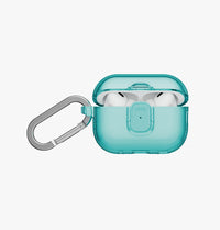 UNIQ Glase Pro clear case for AirPods Pro 3 Teal - aluminium carabiner