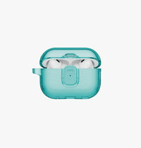UNIQ Glase Pro clear case for AirPods Pro 3 Teal - front view