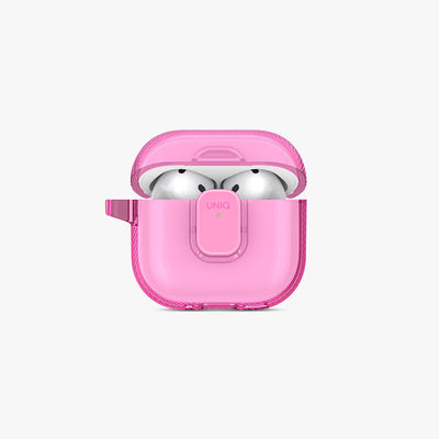 UNIQ Glase Pro clear AirPods 4 case Candy Pink