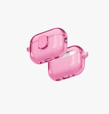 غلاف شفاف بقفل سناب وكارابينر ألمنيوم لسماعات AirPods Pro 3 | UNIQ Glase Pro - وردي كاندي