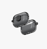 غلاف شفاف بقفل سناب وكارابينر ألمنيوم لسماعات AirPods Pro 3 | UNIQ Glase Pro - دخاني