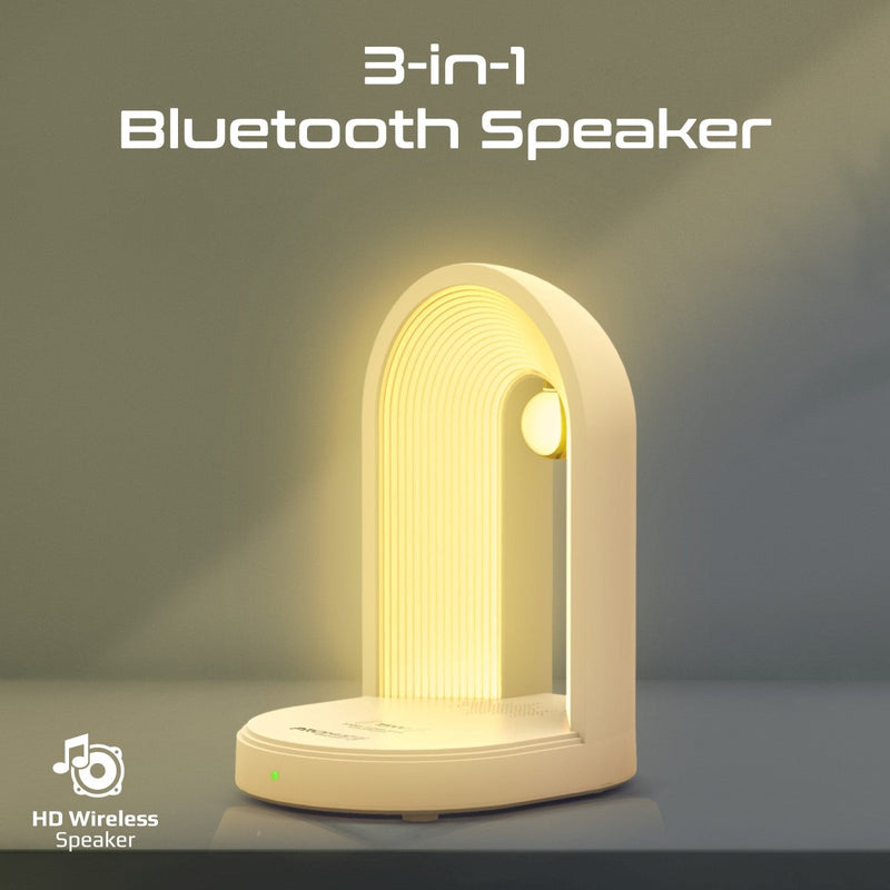 Promate Globe-Qi LED Lamp Bluetooth Speaker 15W Wireless Charger White-Angle