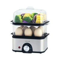 طباخة البيض جرين لايون 3 طبقات بقدرة 500 واط - رمادي | Green Lion 3-Tier Egg Cooker & Vegetable Steamer 500W – Gray