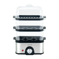 طباخة البيض جرين لايون 3 طبقات بقدرة 500 واط - رمادي | Green Lion 3-Tier Egg Cooker & Vegetable Steamer 500W – Gray