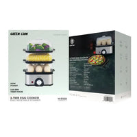 طباخة البيض جرين لايون 3 طبقات بقدرة 500 واط - رمادي | Green Lion 3-Tier Egg Cooker & Vegetable Steamer 500W – Gray