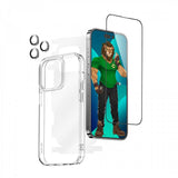 Green Lion 4 in 1 360° HD Protection Pack for iPhone 14 Plus (6.7") - Black/Blue/Silver | حزمة حماية جرين ليون 4 في 1 بزاوية 360 درجة لآيفون 14 بلس - أسود/أزرق/فضي