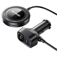 Green Lion 5-in-1 Multi-Port Car Charger Set – Black | مجموعة شاحن سيارة متعدد المنافذ 5 في 1 من Green Lion – أسود