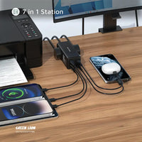 مشترك طاقة جرين لايون 7 في 1 بقدرة شحن 65 واط - اسود  | Green Lion 7 In 1 GaN 65W Power Strip - Black