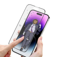Green Lion 9H Steve Matte Strong Full Glass Protector for iPhone 14 Pro (6.1") - Black Edge/Clear - زجاج حماية جرين ليون ستيف مات