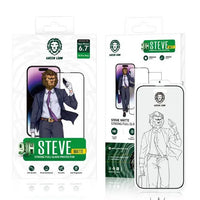 Green Lion 9H Steve Matte Strong Full Glass Protector for iPhone 14 Pro (6.1") - Black Edge/Clear - زجاج حماية جرين ليون ستيف مات