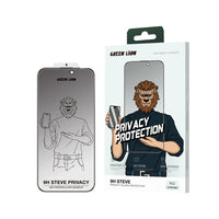 Green Lion 9H Steve Privacy Anti-Peeping Glass – Black Edge | زجاج حماية خصوصية 9H ستيف من Green Lion – إطار أسود
