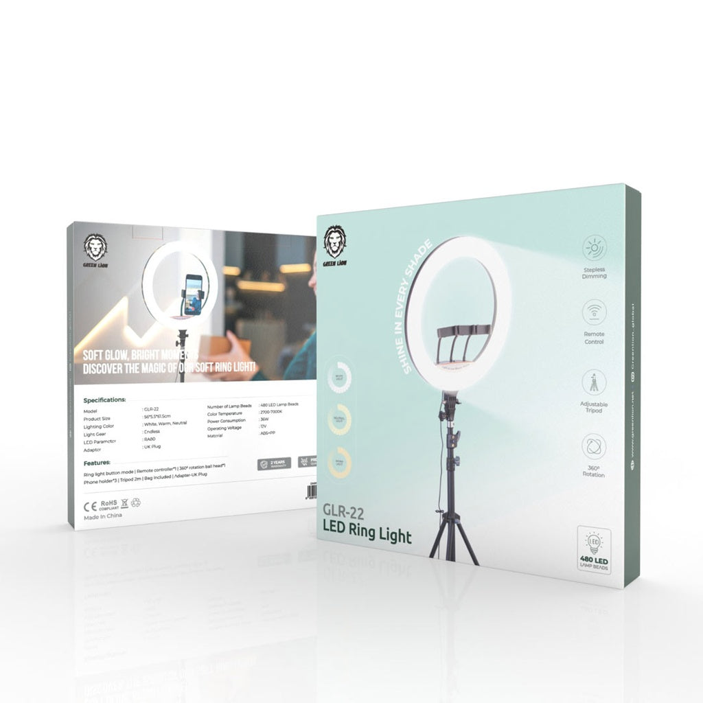 Çira LED ya Zengilî ya Green Lion GLR-22 - Reş