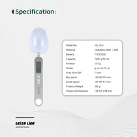 Green Lion Digital Spoon Scale - Silver | ميزان ملعقة رقمي جرين ليون - فضي