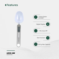 Green Lion Digital Spoon Scale - Silver | ميزان ملعقة رقمي جرين ليون - فضي