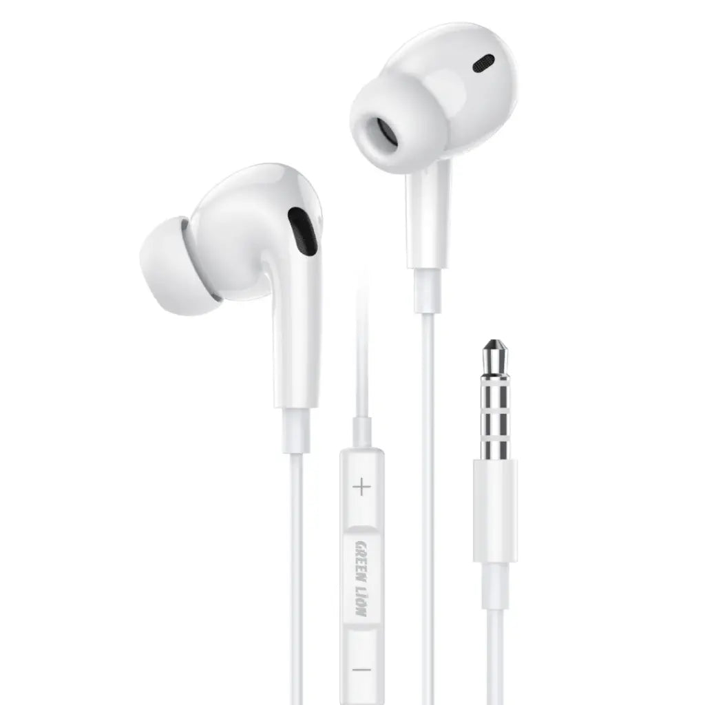 سماعة Green Lion GL-Stereo Pro سلكية مع ميكروفون - أبيض | Green Lion GL-Stereo Pro Wire Control With Microphone - White