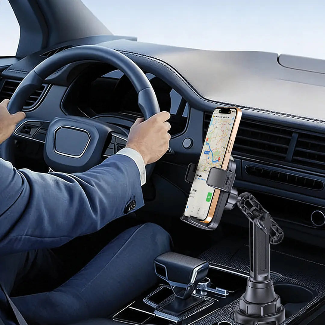 حامل هاتف جرين لايون GX-72 للسيارة لحامل الاكواب - اسود | Green Lion GX-72 Car Cup Phone Holder - Black