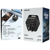شاحن جرين ليون بريميوم مع باور بانك 5000 مللي أمبير 42 واط | Green Lion Premium Series Charger + Power Bank 5000mAh 42W