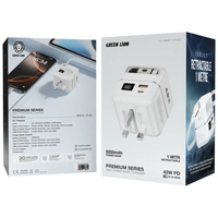 شاحن جرين ليون بريميوم مع باور بانك 5000 مللي أمبير 42 واط | Green Lion Premium Series Charger + Power Bank 5000mAh 42W