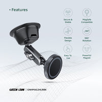 حامل سيارة جرين لايون Halo متوافق مع ماغسيف - أسود | Green Lion Halo MagSafe 2 Car Holder - Black