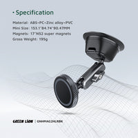 حامل سيارة جرين لايون Halo متوافق مع ماغسيف - أسود | Green Lion Halo MagSafe 2 Car Holder - Black