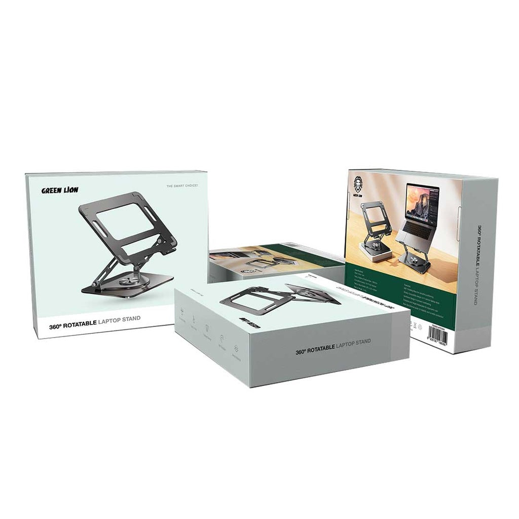 حامل لابتوب جرين لايون القابل للدوران 360° - أسود | Green Lion 360 Rotatable Laptop Stand - Black