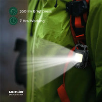 كشاف جرين لايون ميدالية قابل للطي باضائة قوية - اسود | Green Lion Keychain Light with Foldable Design - Black
