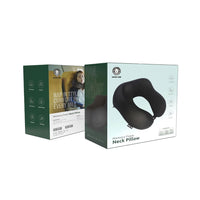Green Lion Memory Foam Neck Pillow – Black | وسادة رقبة من الفوم المتذكر من Green Lion – أسود