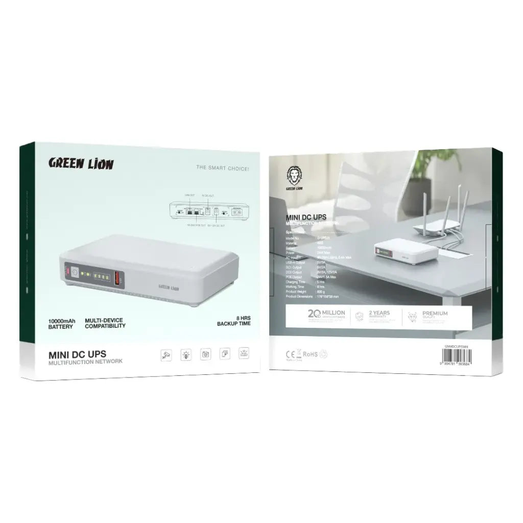 Green Lion Mini DC UPS 10000mAh - Spî