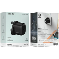 Green Lion Nexio Single Port UK Plug Wall Charger 45W – Black | شاحن حائط Nexio أحادي المنفذ من Green Lion بقابس UK بقدرة 45W – أسود