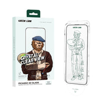 Green Lion Picasso 3D Glass With Alignment Tray iPhone 16 Pro Max - Clear | واقي شاشة جرين ليون ثلاثي الأبعاد مع قاعدة تثبيت