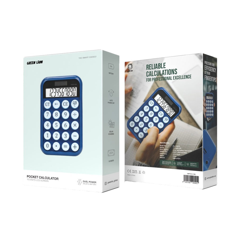 آلة حاسبة من جرين لايون, عرض ل 10 ارقام | Green Lion Pocket Calculator 10 Digits.
