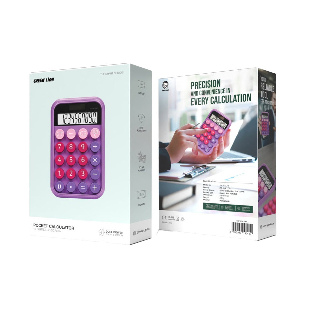 آلة حاسبة من جرين لايون, عرض ل 10 ارقام | Green Lion Pocket Calculator 10 Digits.