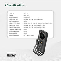 باور بانك جرين لايون باور بلس بقدرة شحن 22.5 واط اسود | Green Lion Power Pulse Power Bank 22.5W – Black
