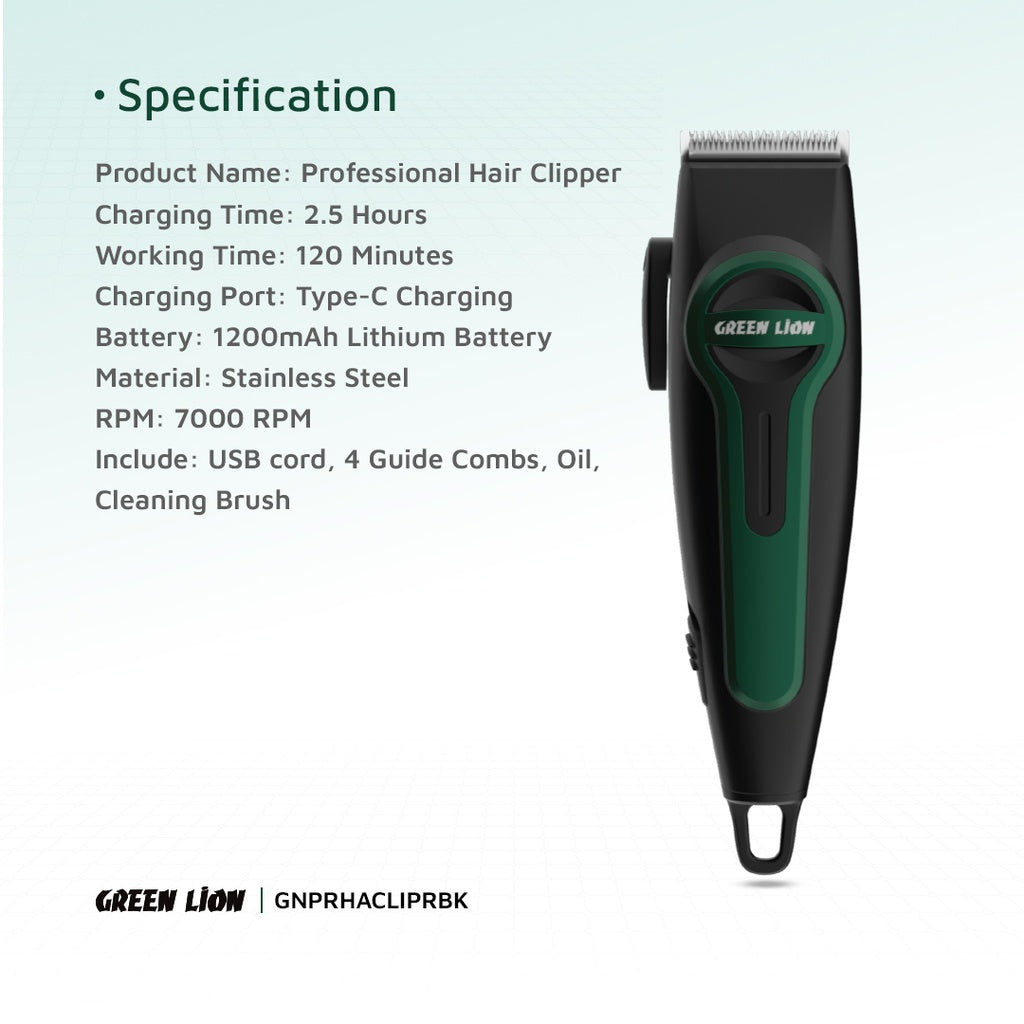 ماكينة حلاقة جرين لايون الاحترافية للشعر - اسود | Green Lion Professional Hair Clipper - Black