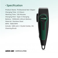 ماكينة حلاقة جرين لايون الاحترافية للشعر - اسود | Green Lion Professional Hair Clipper - Black