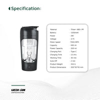 Miksera Proteînê ya Veguhêzbar a Green Lion 650ml